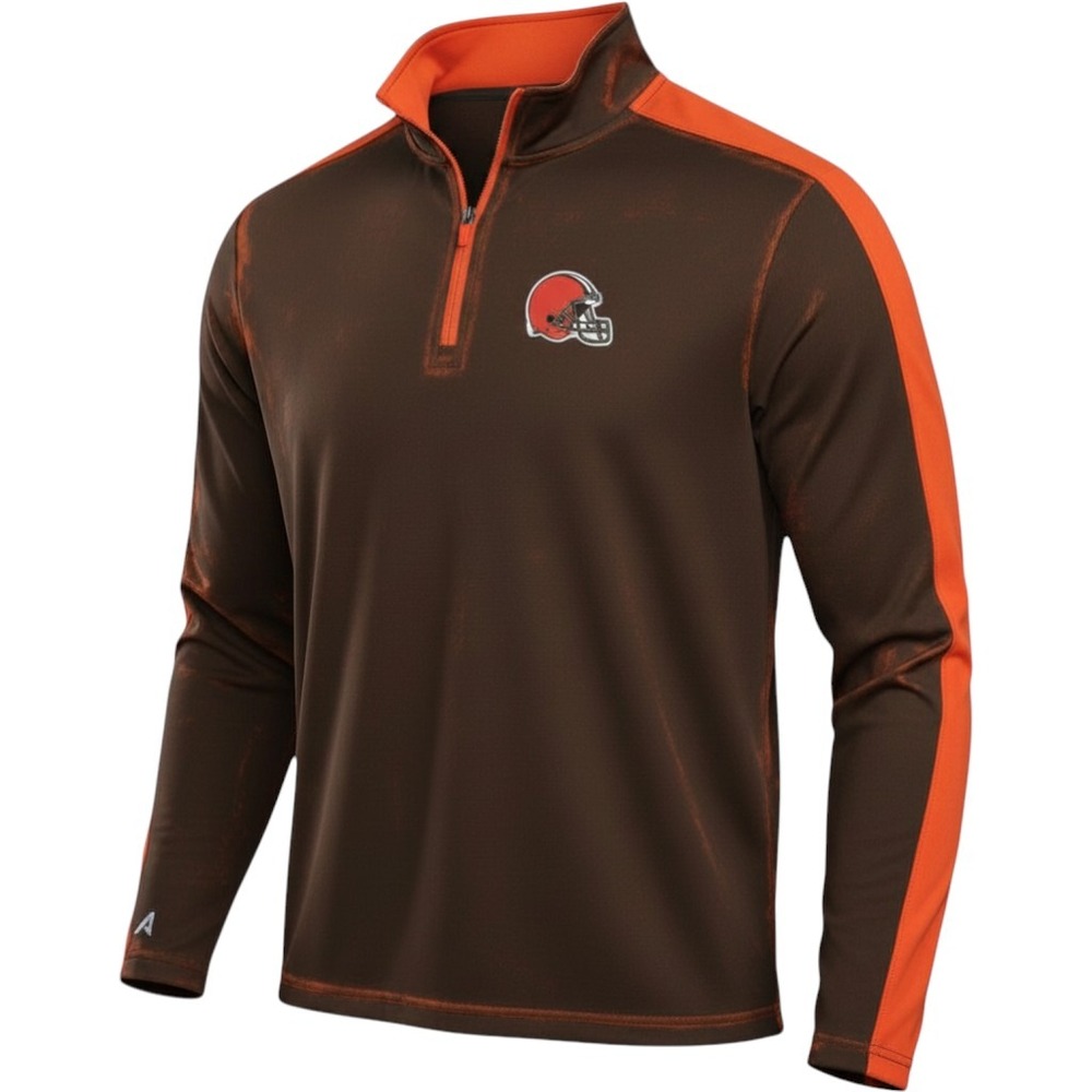Men's Antigua NFL Team Apparel Cleveland Browns 1/4 Zip Pullover Size Medium NWT